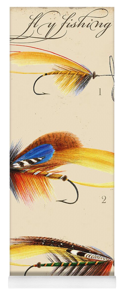 Casting Flies Yoga Mat featuring the digital art Fly Fishing-JP2094 by Jean Plout