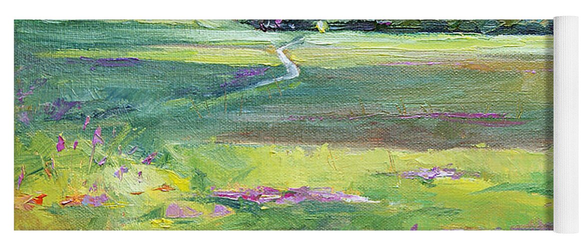 Field Of Flowers Yoga Mat featuring the painting Follow the Path by Jennifer Beaudet