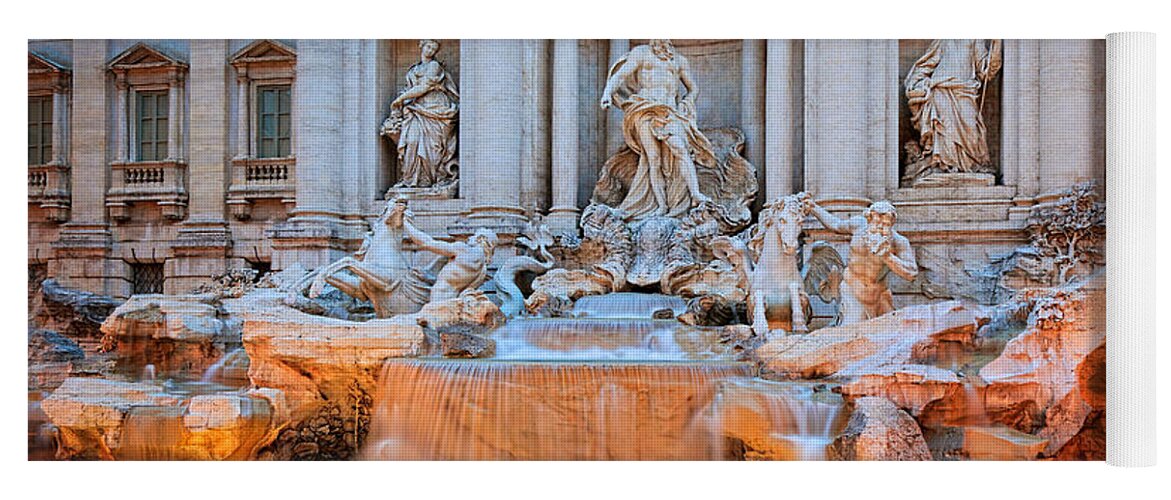 Europe Yoga Mat featuring the photograph Fontana di Trevi by Inge Johnsson