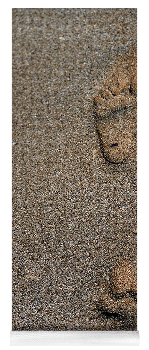 Sand Yoga Mat featuring the photograph Footprints in Time by Edward Hawkins II