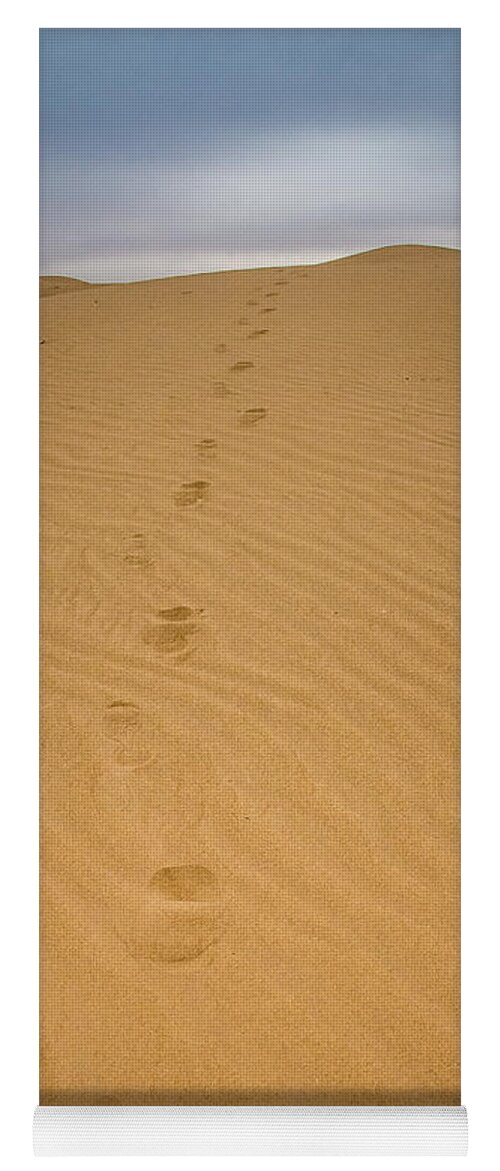 Sand Yoga Mat featuring the photograph Footsteps by Will Wagner