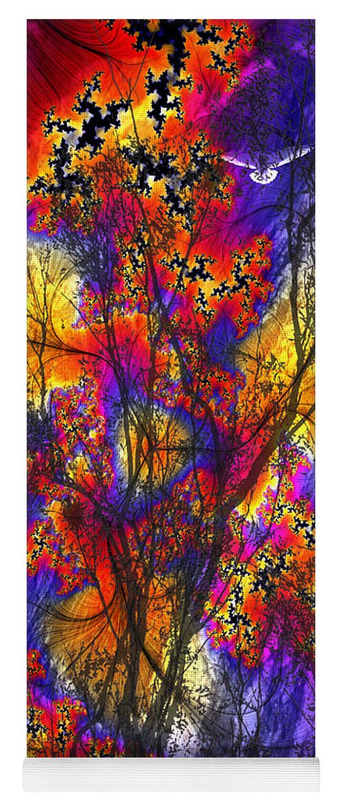 Forest Fire Yoga Mat featuring the digital art Forest Fire by Lisa Yount