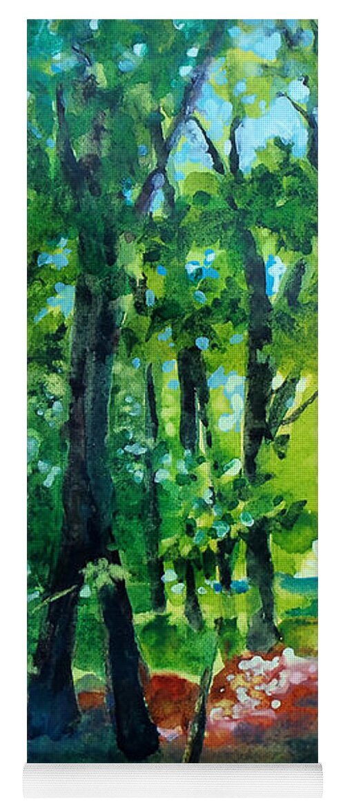 Painting Yoga Mat featuring the painting Forest Scene 1 by Kathy Braud