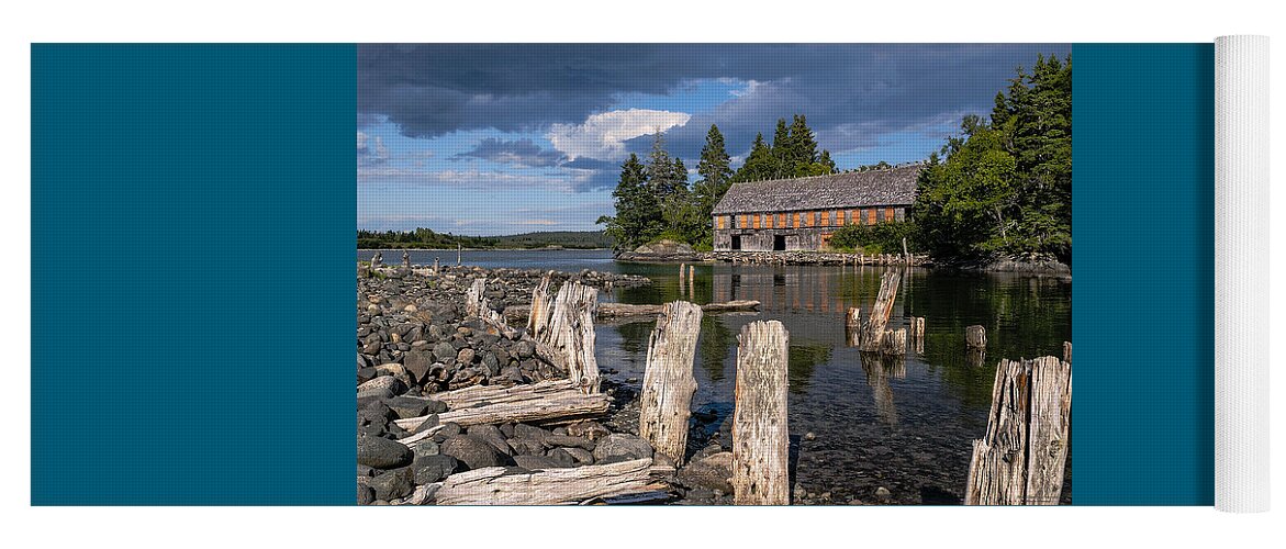 Smokehouse Photograph Yoga Mat featuring the photograph Forgotten Downeast Smokehouse by Marty Saccone