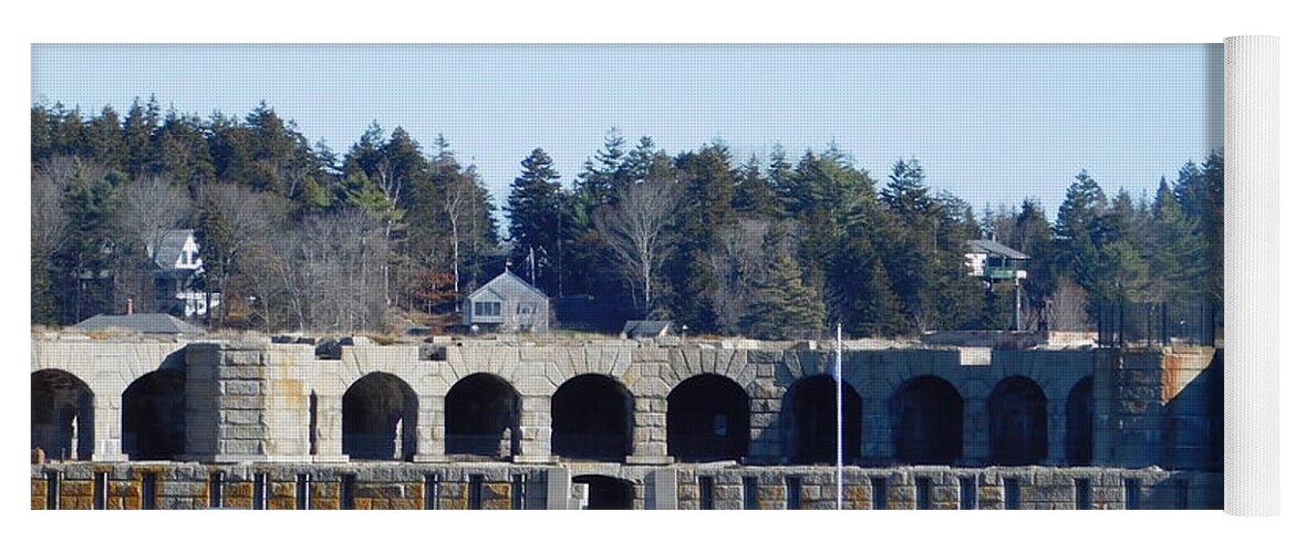 Fort Popham Yoga Mat featuring the photograph Fort Popham in Maine by Catherine Gagne