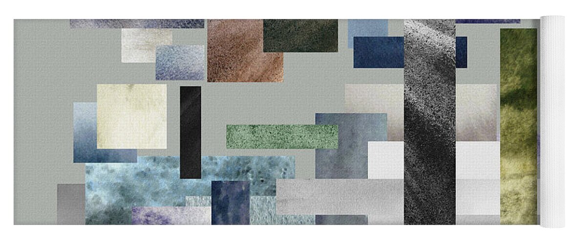 Gray Yoga Mat featuring the painting Forty Nine Shades Of Gray I by Irina Sztukowski