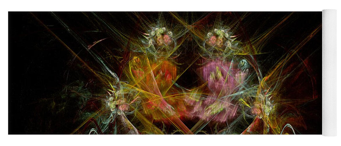 Angel Yoga Mat featuring the digital art Fractal - Christ - Angels Embrace by Mike Savad