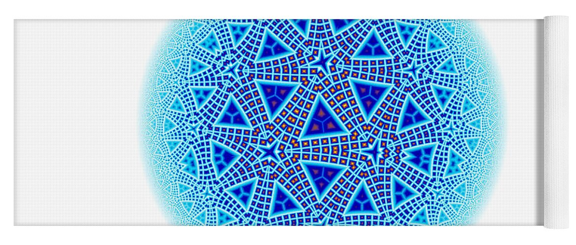 Escher Yoga Mat featuring the digital art Fractal Escher Winter Mandala 5 by Hakon Soreide