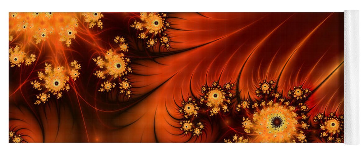 Fractal Yoga Mat featuring the digital art Fractal In the Heat of the Night by Gabiw Art