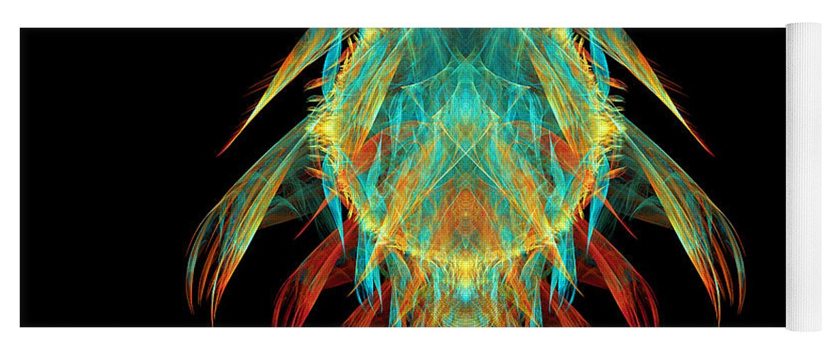 Fractal Yoga Mat featuring the digital art Fractal - Insect - I found it in my cereal by Mike Savad