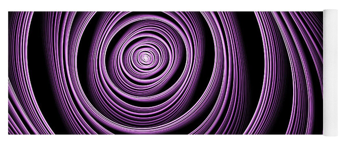 Fractal Yoga Mat featuring the digital art Fractal Purple Swirl by Gabiw Art