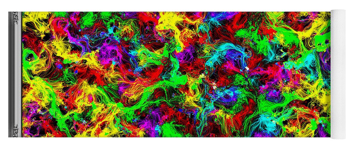 Abstract Yoga Mat featuring the painting Framed Spawned Colors by Bruce Nutting