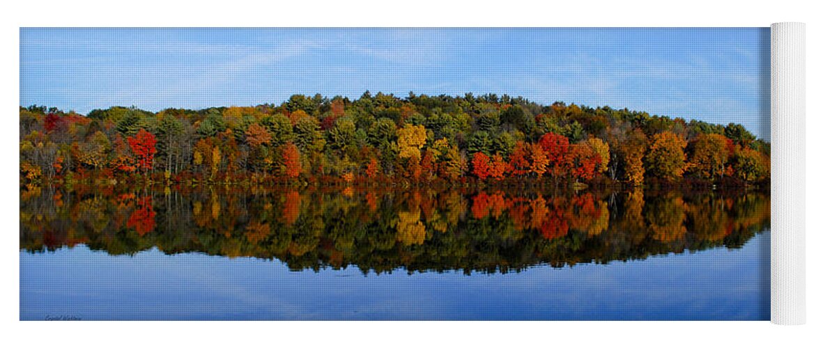 Landscape Yoga Mat featuring the photograph Autumn Lake Reflection by Crystal Wightman