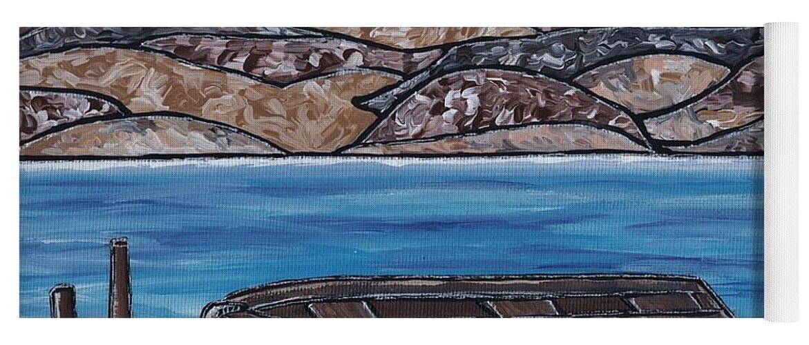 Fraser River British Columbia Yoga Mat featuring the painting Fraser River British Columbia by Barbara St Jean