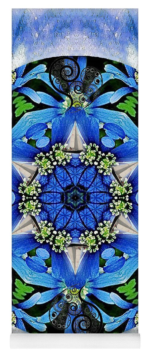 Anemone Blanda Yoga Mat featuring the mixed media Freedom and Love by Alicia Kent