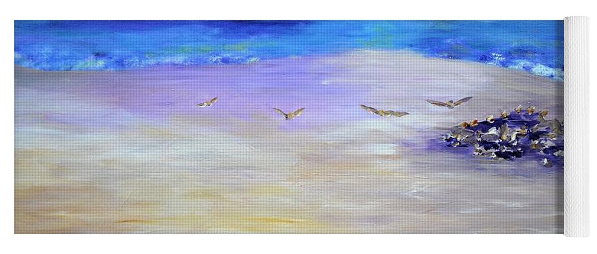 Beach Yoga Mat featuring the painting Freedom by Claire Bull