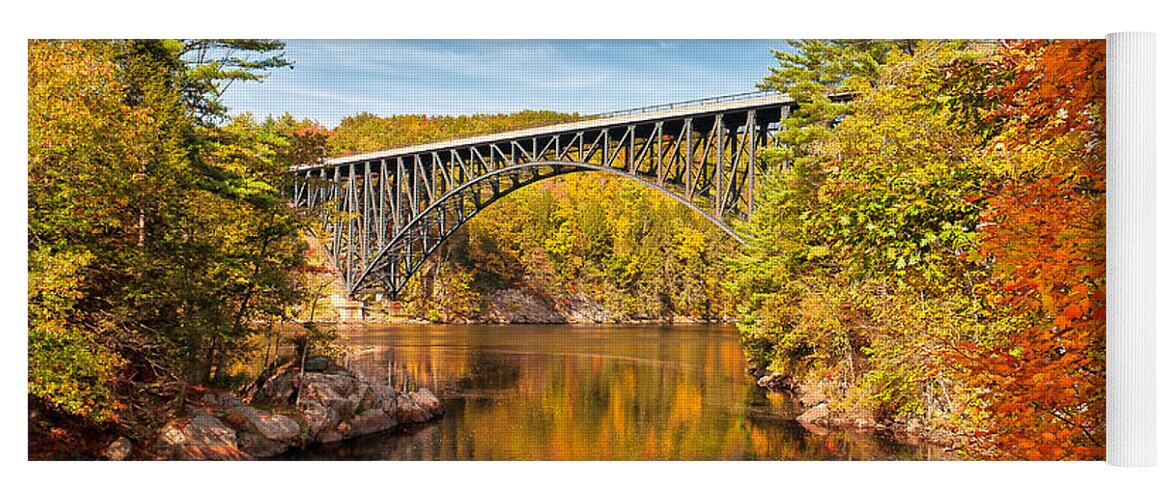 Autumn Yoga Mat featuring the photograph French King Bridge in Autumn by Mitchell R Grosky