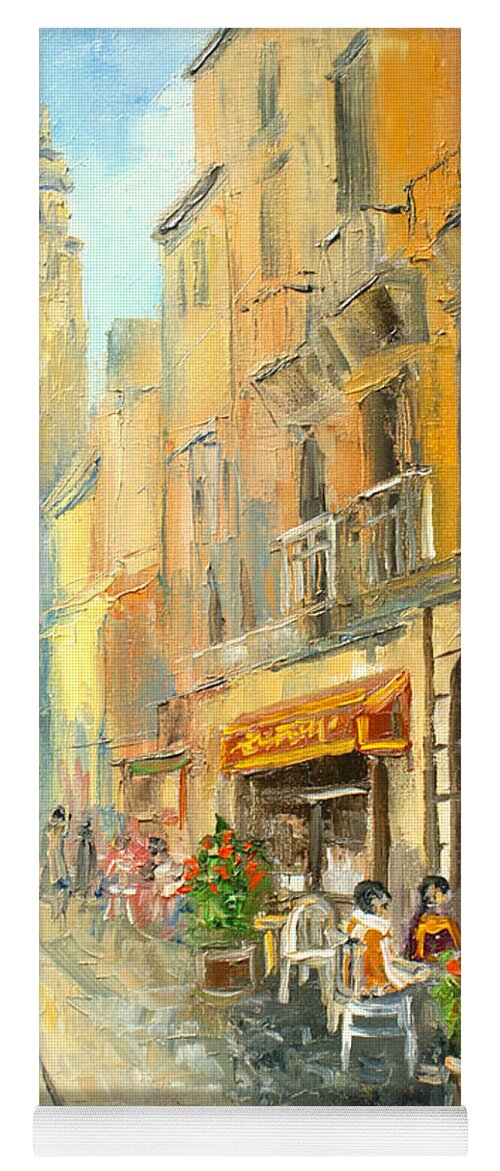 France Yoga Mat featuring the painting French small street by Luke Karcz