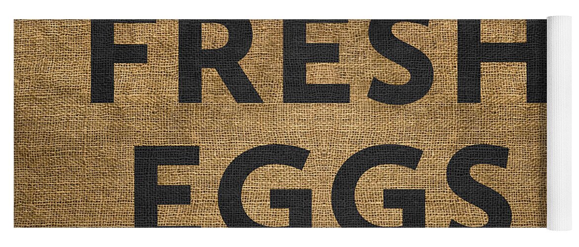 Burlap Yoga Mat featuring the digital art Fresh Eggs by Nancy Ingersoll