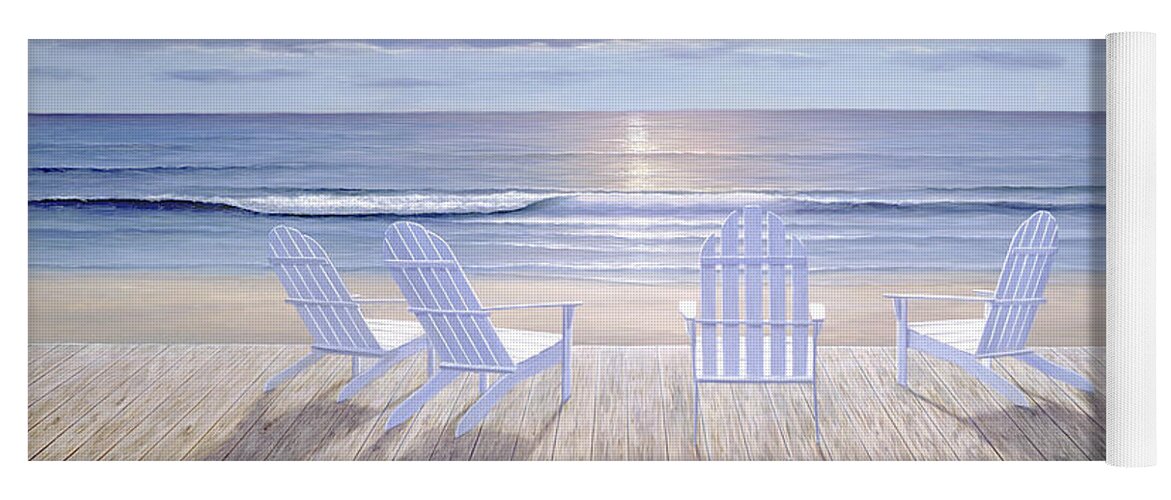 Beach Yoga Mat featuring the painting FRIENDS and LOVERS by Diane Romanello