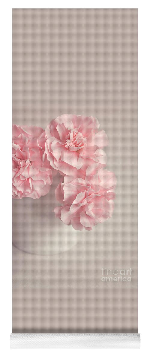 Flowers Yoga Mat featuring the photograph Frilly pink Carnations by Lyn Randle
