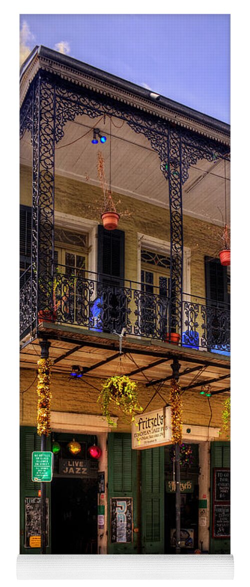 New Orleans Yoga Mat featuring the photograph Fritzel's European Jazz Pub New Orleans by Greg and Chrystal Mimbs