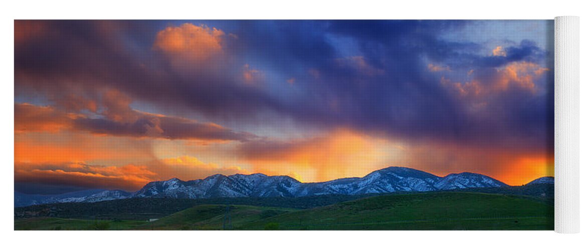 Colorado Yoga Mat featuring the photograph Front Range Light Show by Darren White