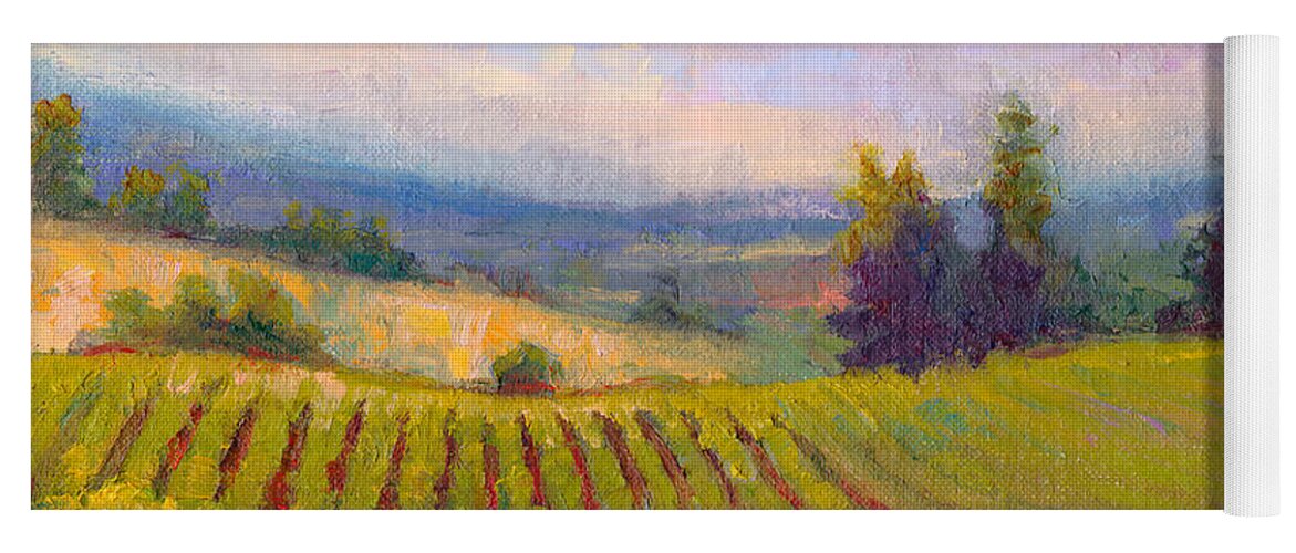 Sokol Blosser Yoga Mat featuring the painting Fruit of the Vine - Sokol Blosser Winery by Talya Johnson