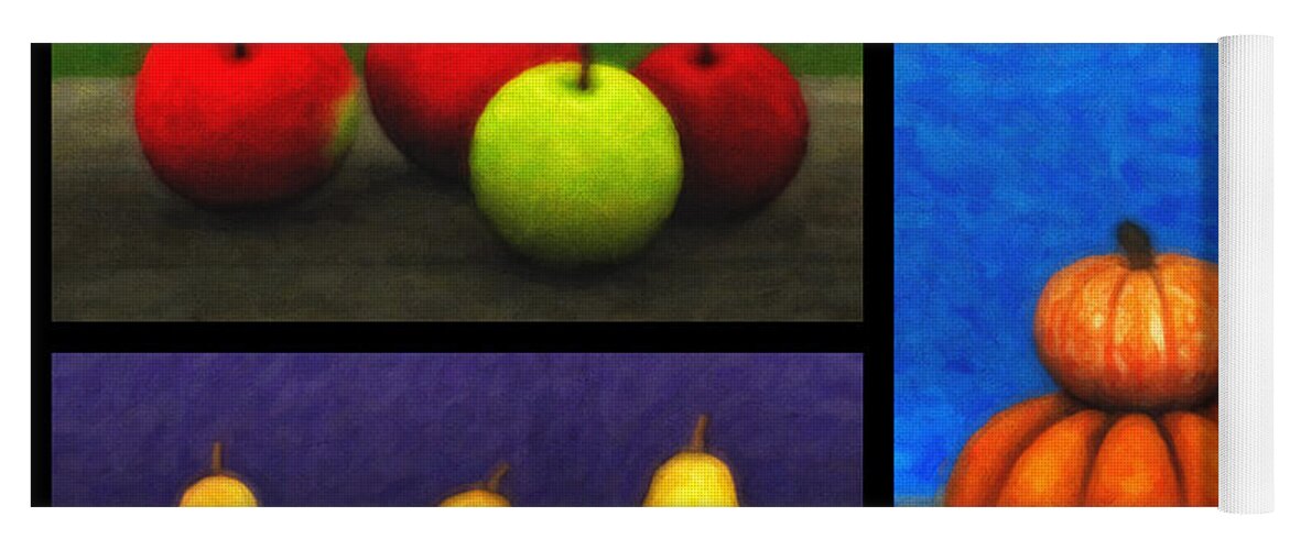 3d Yoga Mat featuring the digital art Fruit Trilogy by Jutta Maria Pusl