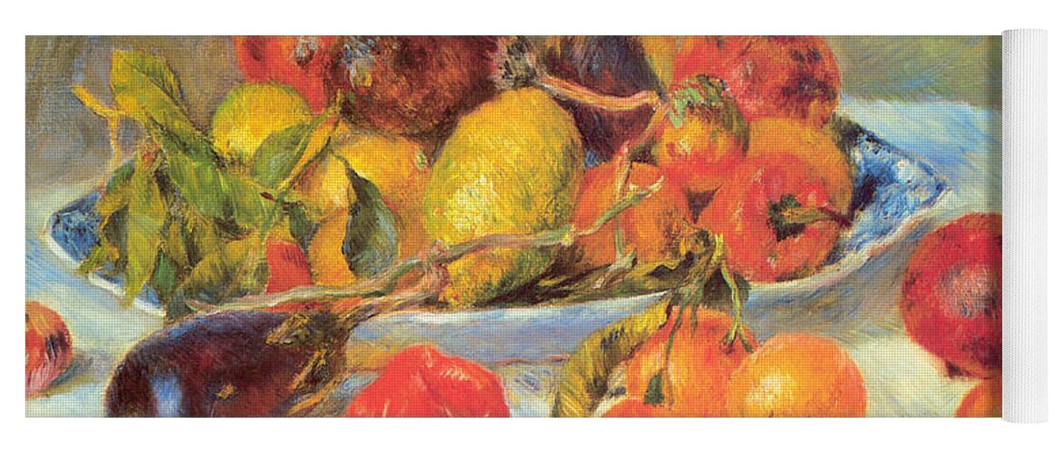 Still Life Yoga Mat featuring the painting Fruits of The Midi by Pam Neilands