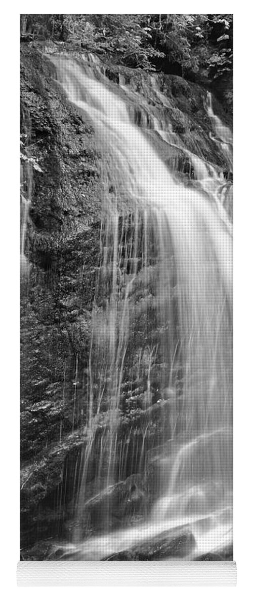 Fuller Falls Yoga Mat featuring the photograph Fuller Falls Waterfall Black and White by Glenn Gordon
