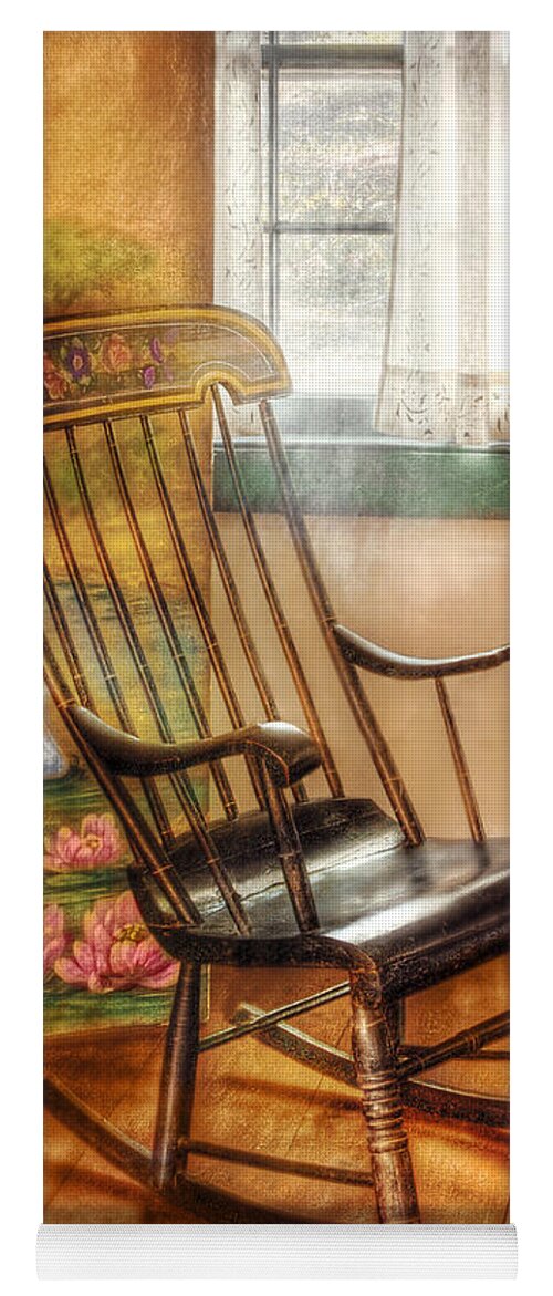 Savad Yoga Mat featuring the photograph Furniture - Chair - The rocking chair by Mike Savad