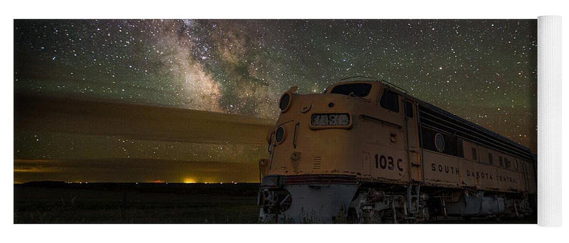 #central Yoga Mat featuring the photograph Galactic Express by Aaron J Groen