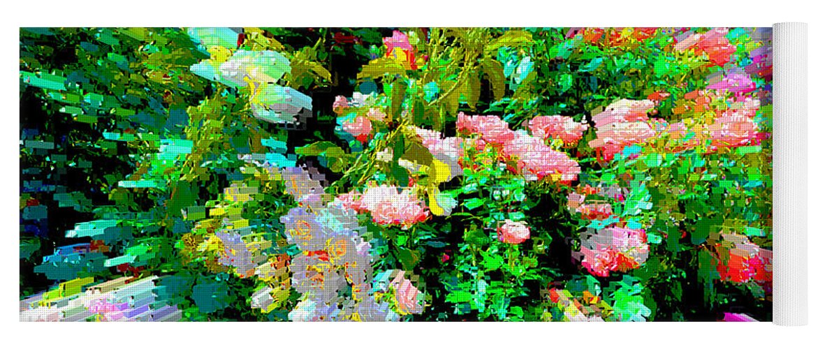 Digital Yoga Mat featuring the digital art Garden Explosion by Alys Caviness-Gober