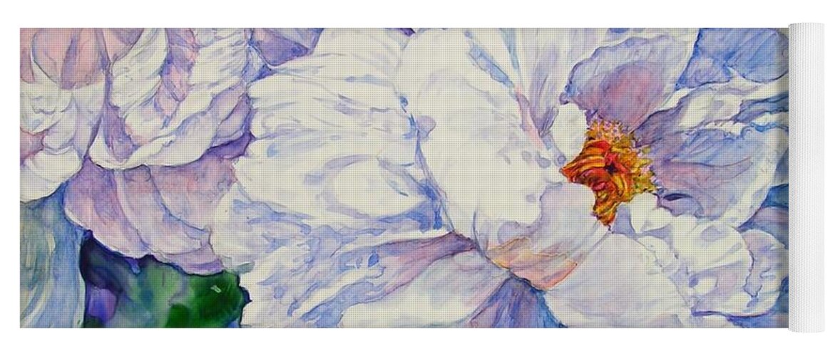 Peony Yoga Mat featuring the painting Garden Friends by Annika Farmer