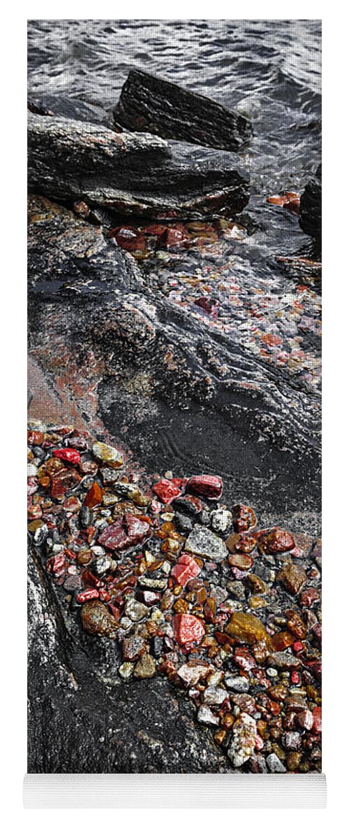 Rocks Yoga Mat featuring the photograph Georgian Bay rocks abstract I by Elena Elisseeva