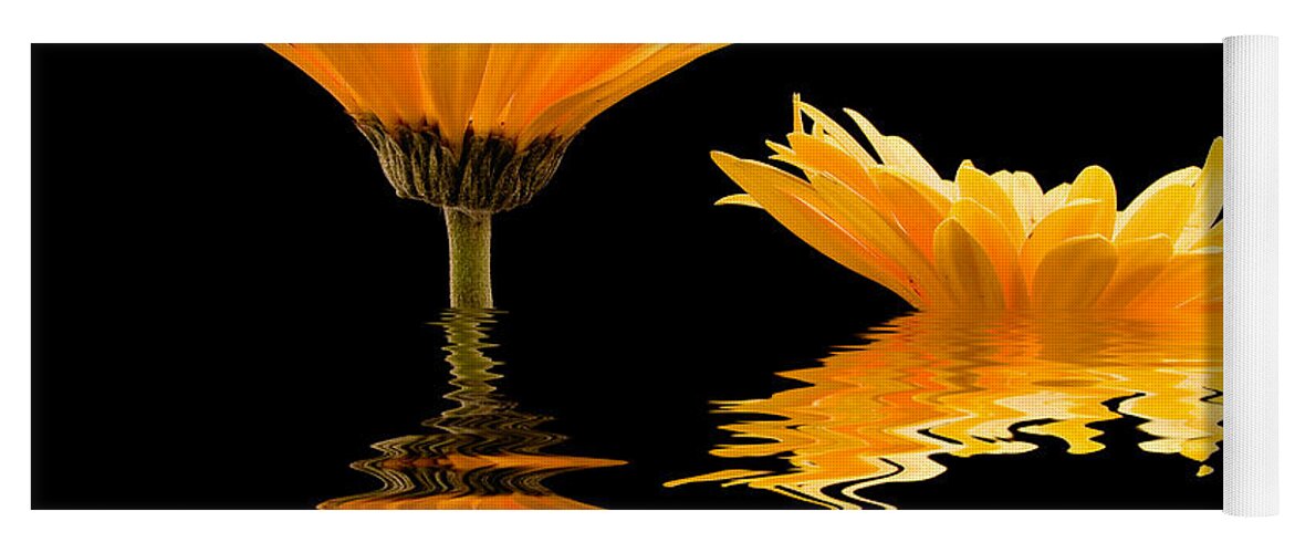 Flower Yoga Mat featuring the photograph Gerbera reflection by Jean Noren