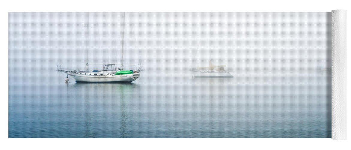 Morro Bay Yoga Mat featuring the photograph Ghost Boats in Morro Bay by Priya Ghose