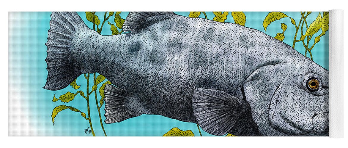 Animal Yoga Mat featuring the photograph Giant Sea Bass by Roger Hall
