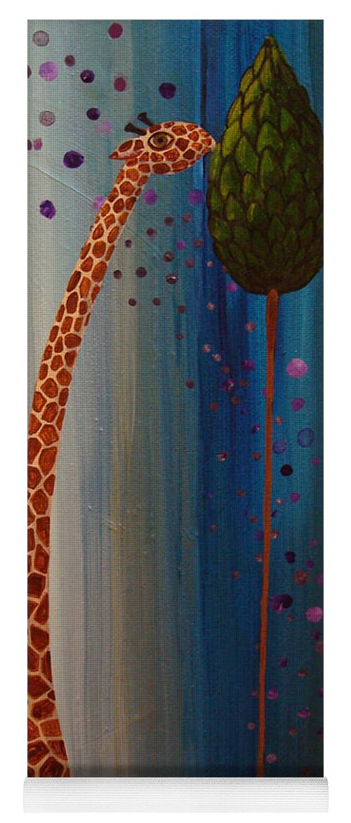 Giraffe Yoga Mat featuring the painting Giraffe by Mindy Huntress