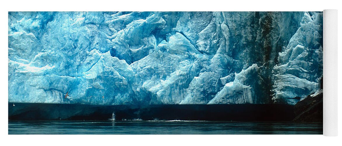 Alaska Yoga Mat featuring the photograph Glacier Calving 1 Of 2 by Greg Ochocki