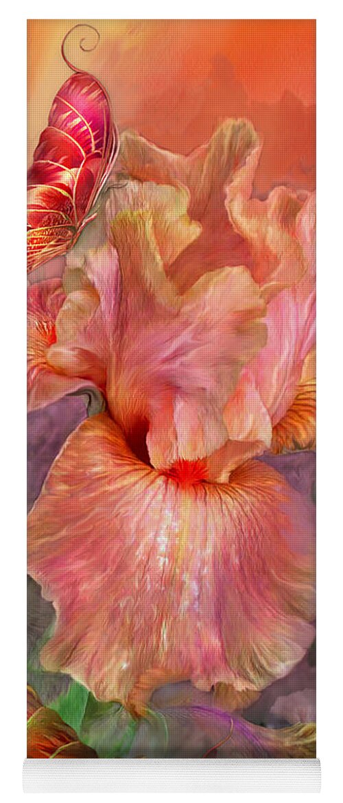 Iris Yoga Mat featuring the mixed media Goddess Of Spring by Carol Cavalaris