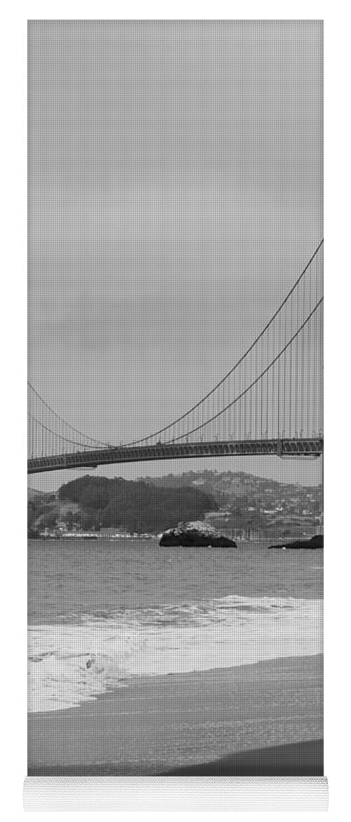 Golden Gate Yoga Mat featuring the photograph Golden Gate Bridge And Beach by Christiane Schulze Art And Photography