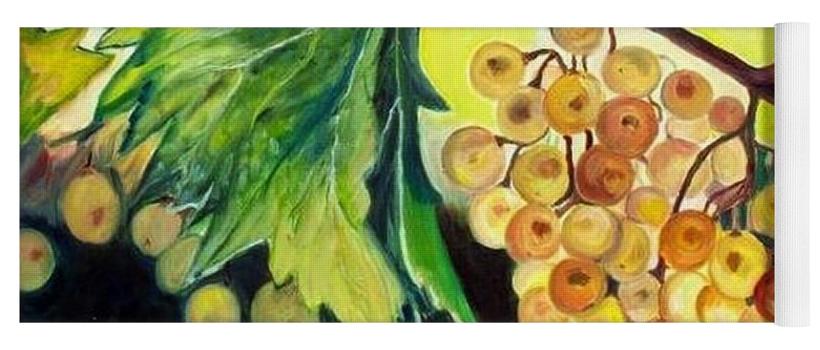 Grapes Yoga Mat featuring the painting Golden Grapes by Julie Brugh Riffey