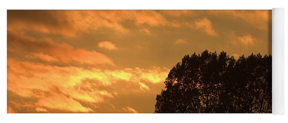 Sunset Silhouette Yoga Mat featuring the photograph Golden Sunset Clouds by Jeremy Hayden