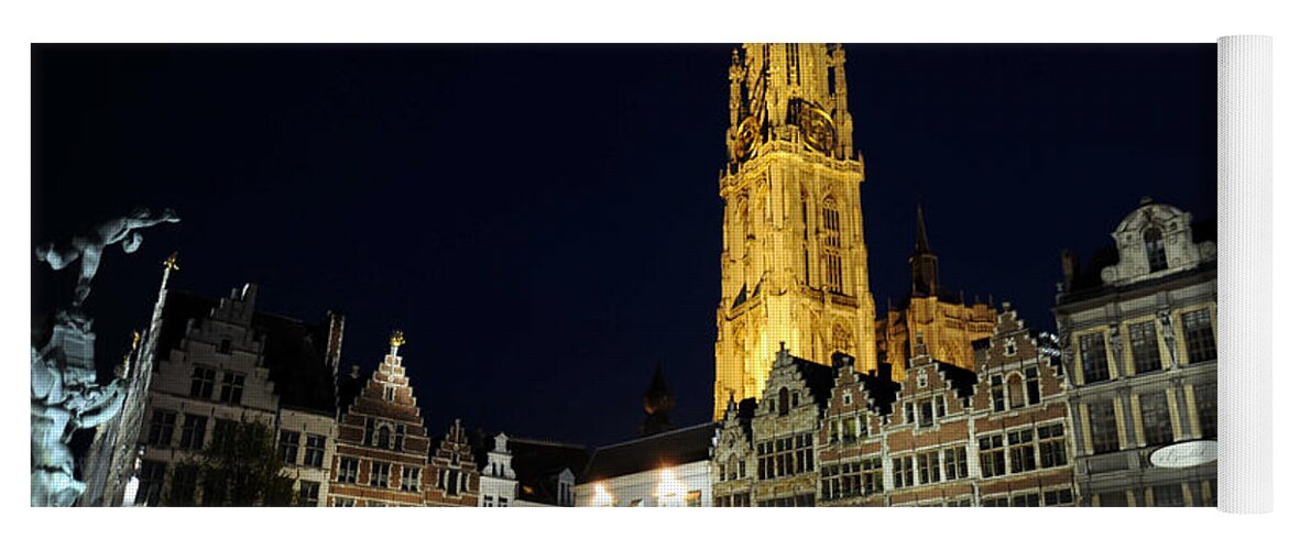 Antwerp Belgium Yoga Mat featuring the photograph Golden Tower by Richard Gehlbach