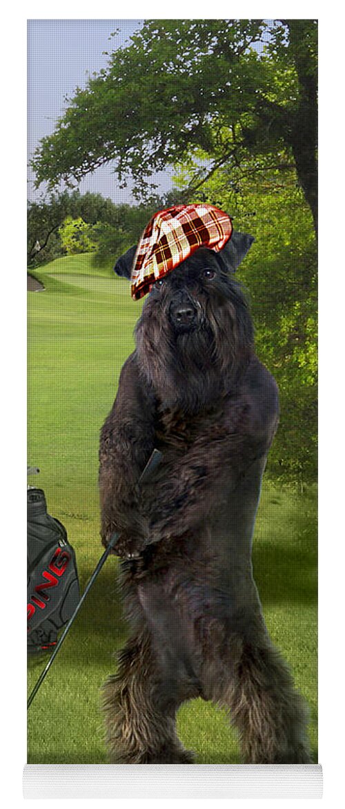 Golfing Terrier Yoga Mat featuring the digital art Golfing Terrier by Regina Femrite