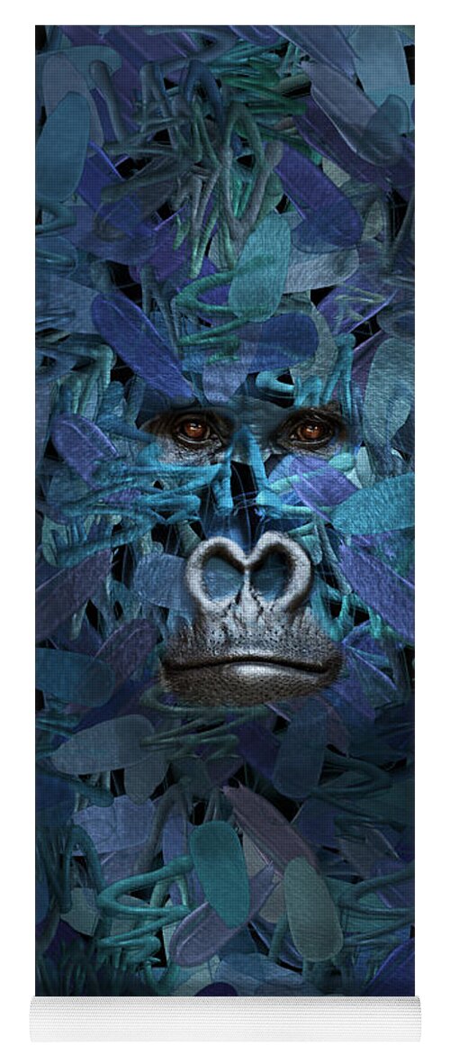 Gorilla Yoga Mat featuring the digital art Gorilla - Find Me Series by Aimelle Ml