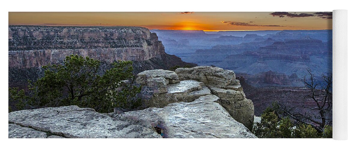 Sun Yoga Mat featuring the photograph Grand Canyon Sunset by William Bitman
