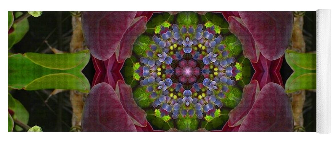 Mandalas Yoga Mat featuring the digital art Grapevine Portal Mandala by Diane Lynn Hix
